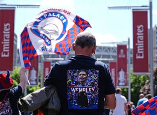 Crystal Palace Fan before the finals of the Emirates Fa Cup